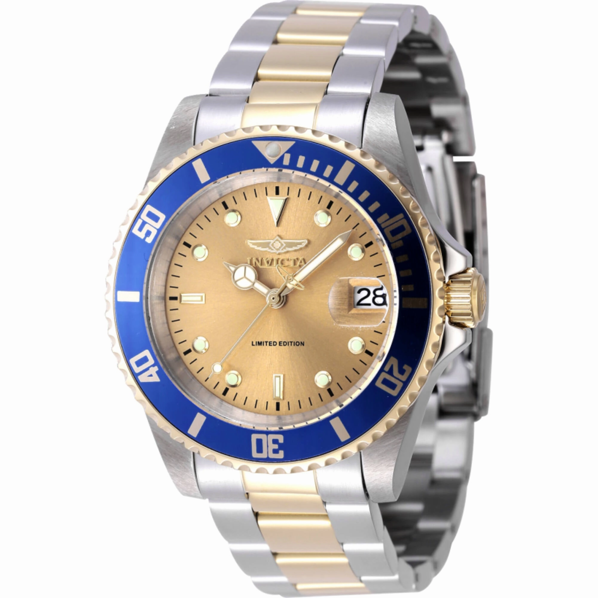Invicta Men's Watch - Pro Diver Automatic Gold Dial Two Tone Steel Bracelet | 47394 men's watches best men's watches under $500 affordable men's watches men watches classic