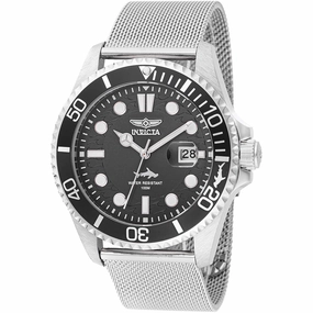 Invicta Men's Watch - Pro Diver Black Dial Stainless Steel Mesh Bracelet | 47172 