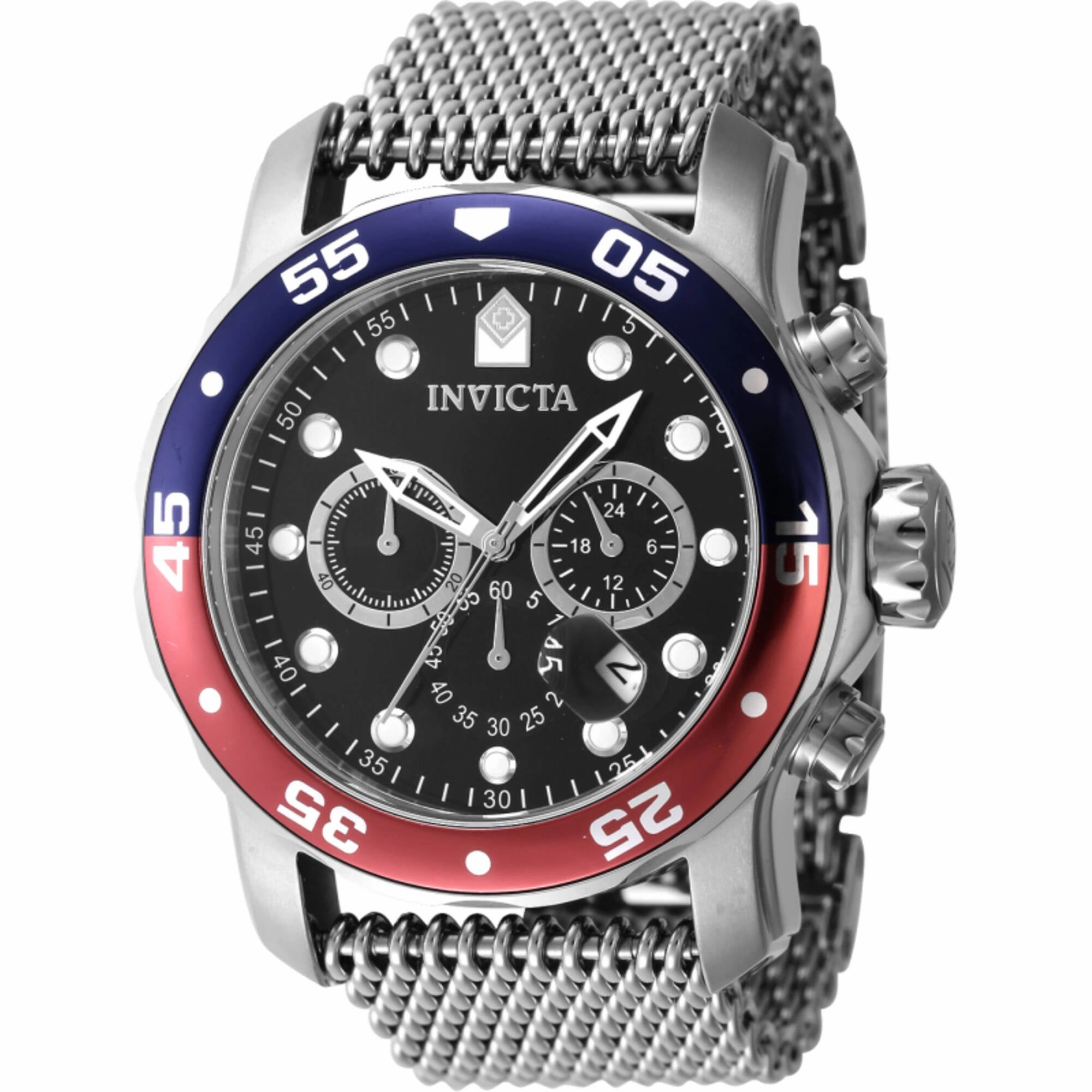 Invicta Men's Watch - Pro Diver Chronograph Quartz Black Dial Mesh Bracelet | 47630 men's watches best men's watches under $500 affordable men's watches men watches classic