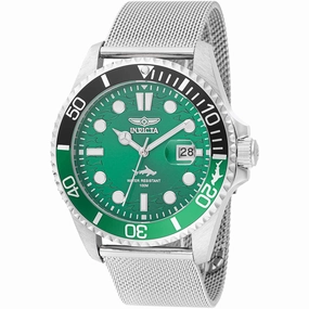 Invicta Men's Watch - Pro Diver Green Dial Stainless Steel Mesh Bracelet | 47174 