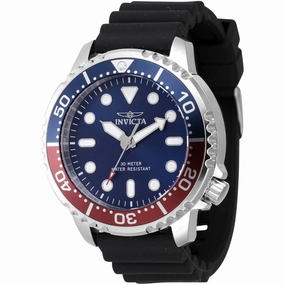 Invicta Men's Watch - Pro Diver Quartz Blue Dial Black Silicone Strap | 47222 