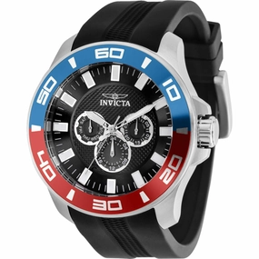 Invicta Men's Watch - Pro Diver Quartz Chronograph Black Dial Silicone Strap | 35740 