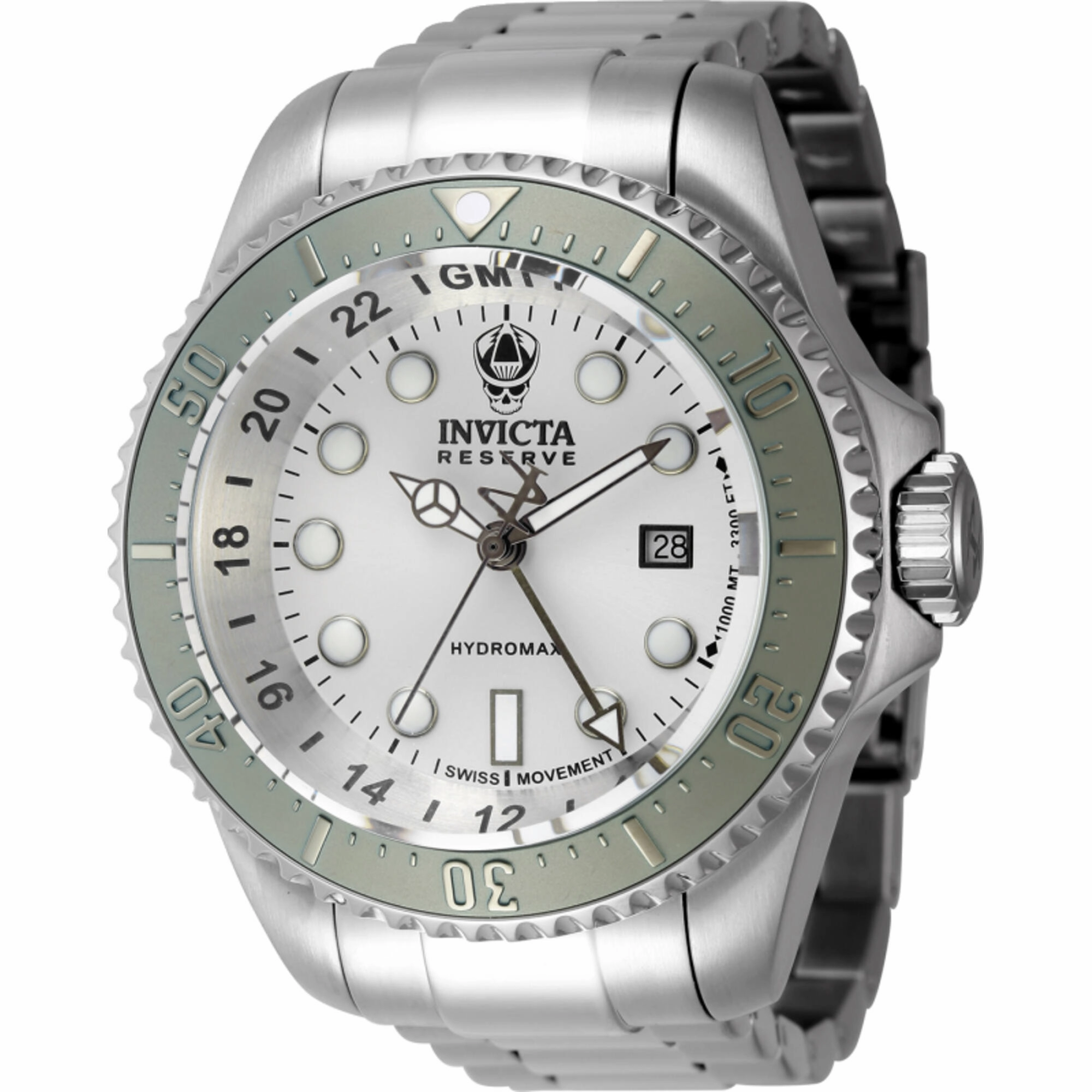 Invicta Men's Watch - Reserve Hydromax Quartz Silver Tone Dial Steel Bracelet | 45473 