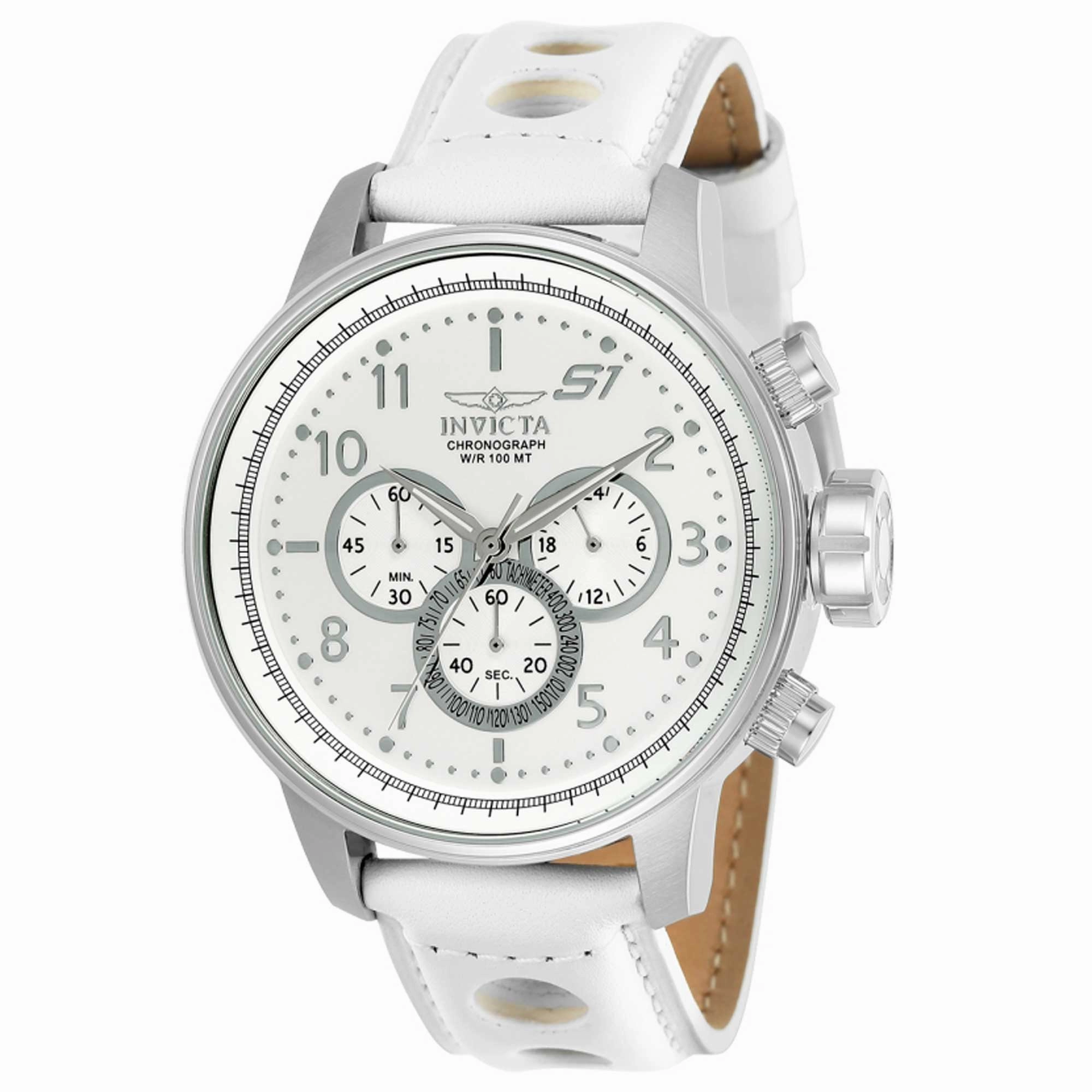 Invicta Men's Watch - S1 Rally White Dial Leather Strap Quartz Chronograph | 24083 Luxury Quartz Watch Quartz Watch Sale