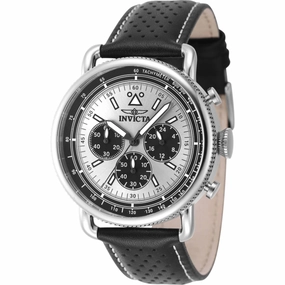 Invicta Men's Watch - Speedway Chronograph Silver Tone Dial Black Strap | 47363 Luxury Quartz Watch Quartz Watch Sale