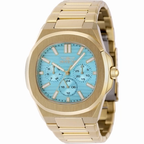 Invicta Men's Watch - Speedway Day-Date Light Blue Dial Yellow Gold Bracelet | 48522 