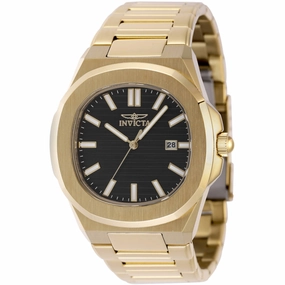 Invicta Men's Watch - Speedway Quartz Black Dial Yellow Gold Bracelet | 48516 men's watches best men's watches under $500 affordable men's watches men watches classic