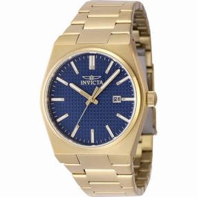 Invicta Men's Watch - Speedway Quartz Blue Dial Yellow Gold Steel Bracelet | 48396 