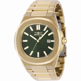 Invicta Men's Watch - Speedway Quartz Green Dial Yellow Gold Bracelet | 48518 