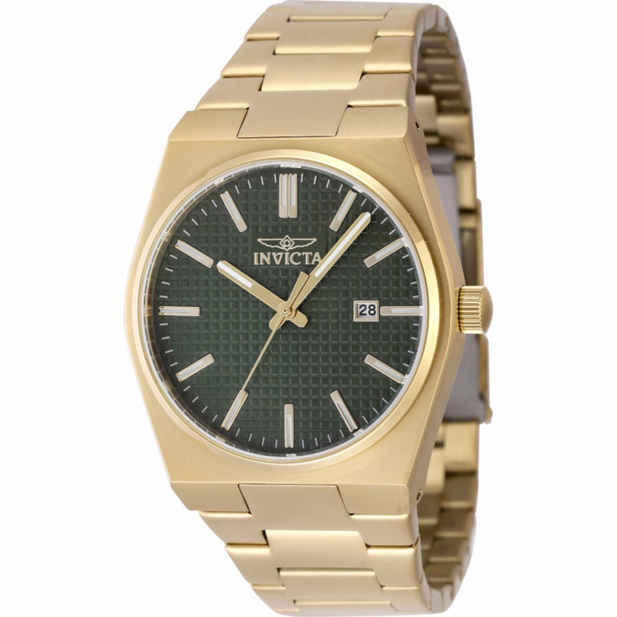 Invicta Men's Watch - Speedway Quartz Green Dial Yellow Gold Steel Bracelet | 48399 