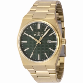 Invicta Men's Watch - Speedway Quartz Green Dial Yellow Gold Steel Bracelet | 48399 men's watches best men's watches under $500 affordable men's watches men watches classic