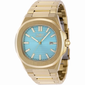 Invicta Men's Watch - Speedway Quartz Light Blue Dial Yellow Gold Bracelet | 48517 