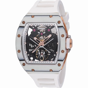 Invicta Men's Watch S1 Rally Automatic Skeleton Dial White Silicone Strap 49015 men's watches best men's watches under $500 affordable men's watches men watches classic