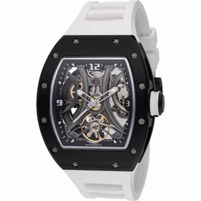 Invicta Men's Watch S1 Rally Chrono Skeleton Dial White Silicone Strap 49021 men's watches best men's watches under $500 affordable men's watches men watches classic