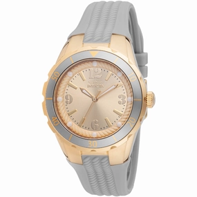 Invicta Women's Watch - Angel Quartz Gold Tone Dial Charcoal Silicone Strap | 48850 Luxury Quartz Watch Quartz Watch Sale