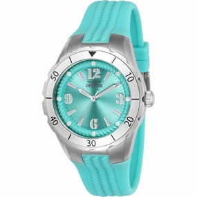 Invicta Women's Watch - Angel Silver Case Light Blue Silicone Rubber Strap | 24124 Luxury Quartz Watch Quartz Watch Sale