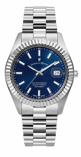 JDM Inspiration Business Date Silver Blue 5 ATM,quartz watch, quartz watches for men, quartz watches for women, best quartz watch, minimalist quartz watch, luxury quartz watch, waterproof quartz watch,analog quartz watch, digital quartz watch,affordable qu