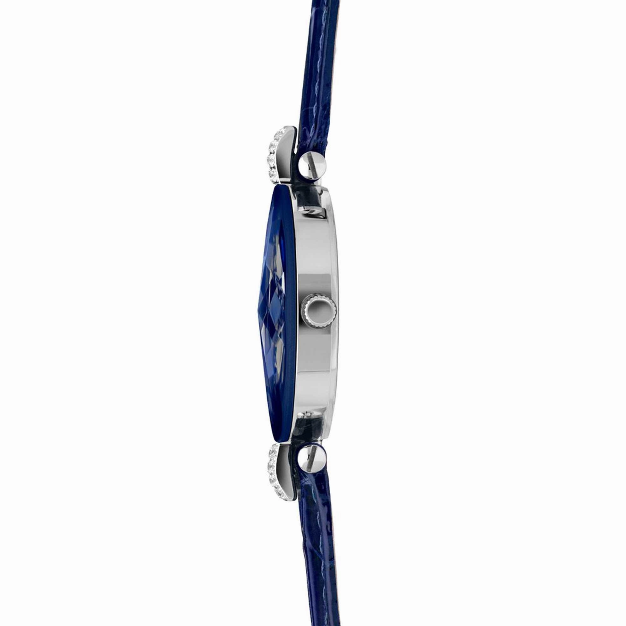 Jowissa Women's Watch - Facet Strass Rhinestones Blue Dial Leather Strap | J5.622.M