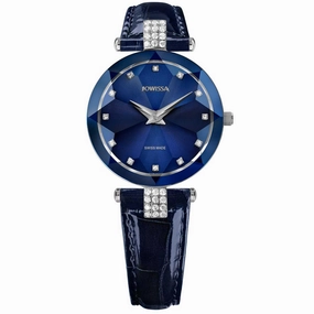Jowissa Women's Watch - Facet Strass Rhinestones Blue Dial Leather Strap | J5.622.M Luxury Quartz Watch Quartz Watch Sale