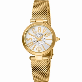 Just Cavalli Women's Watch - Modena Silver Dial Yellow Gold Bracelet | JC1L280M0045 Luxury Quartz Watch Quartz Watch Sale