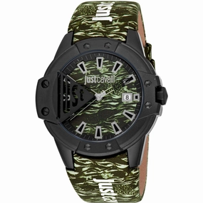 Just Cavalli Women's Watch - Scudo Quartz Green Dial Leather Strap | JC1G260L0055 Luxury Quartz Watch Quartz Watch Sale