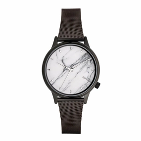 Komono Women's Black Mesh Bracelet Watch - Estelle Royale Marble Dial | KOM-W2867 Luxury Quartz Watch Quartz Watch Sale