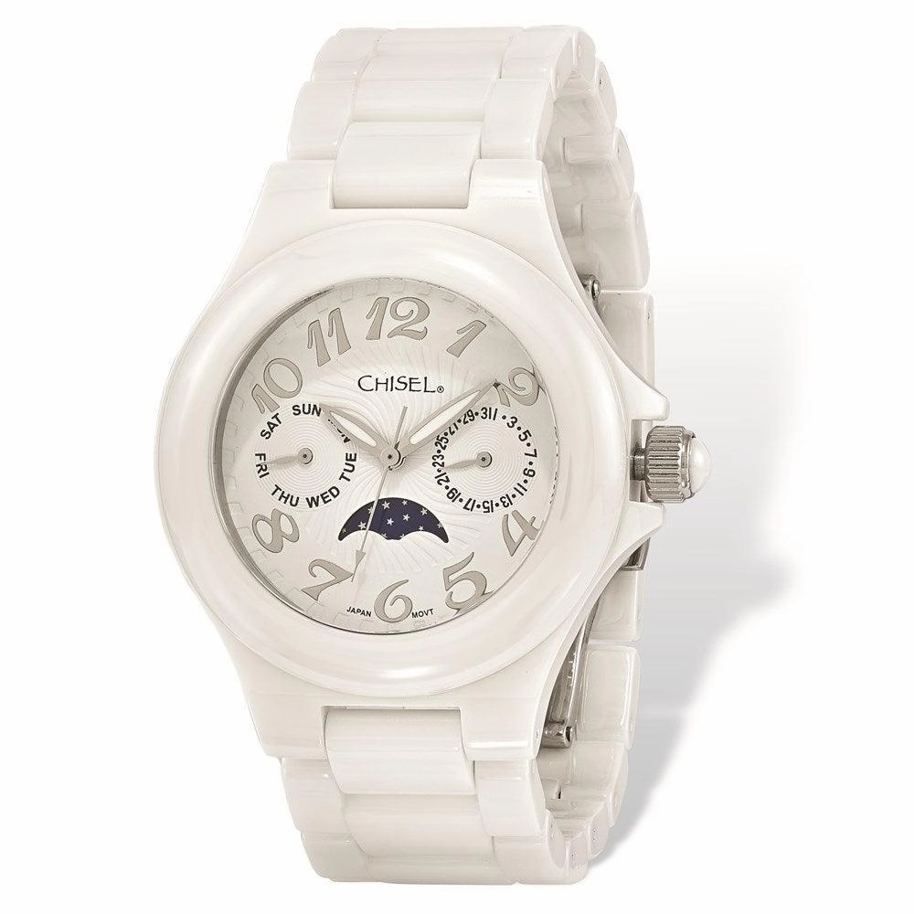 Ladies Chisel White Ceramic White Dial Watch Luxury Quartz Watch Quartz Watch Sale