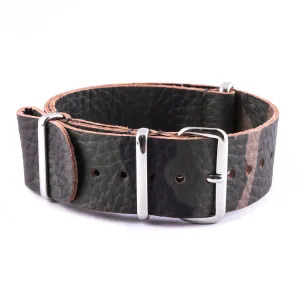 Leather Nato watch band - Camo buffalo Luxury watch bands Limited edition watch bands