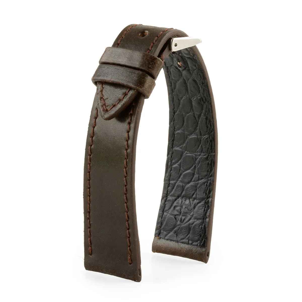 Leather watch strap - Cordovan (black, blue, green, brown, burgundy)
