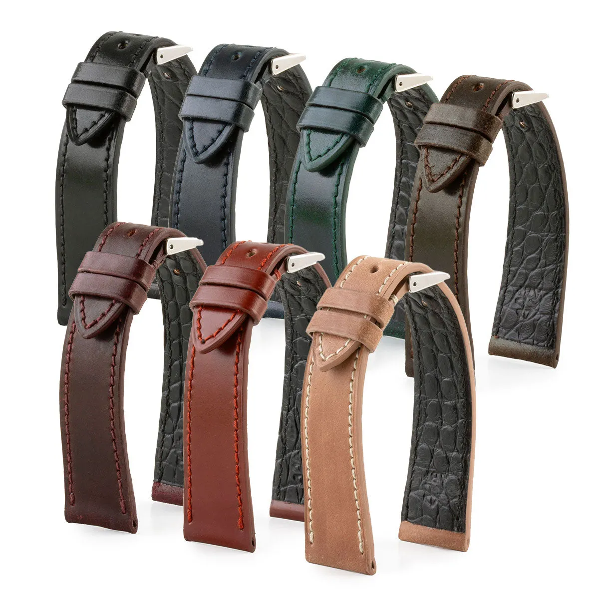Leather watch strap - Cordovan (black, blue, green, brown, burgundy) Luxury watch bands Limited edition watch bands