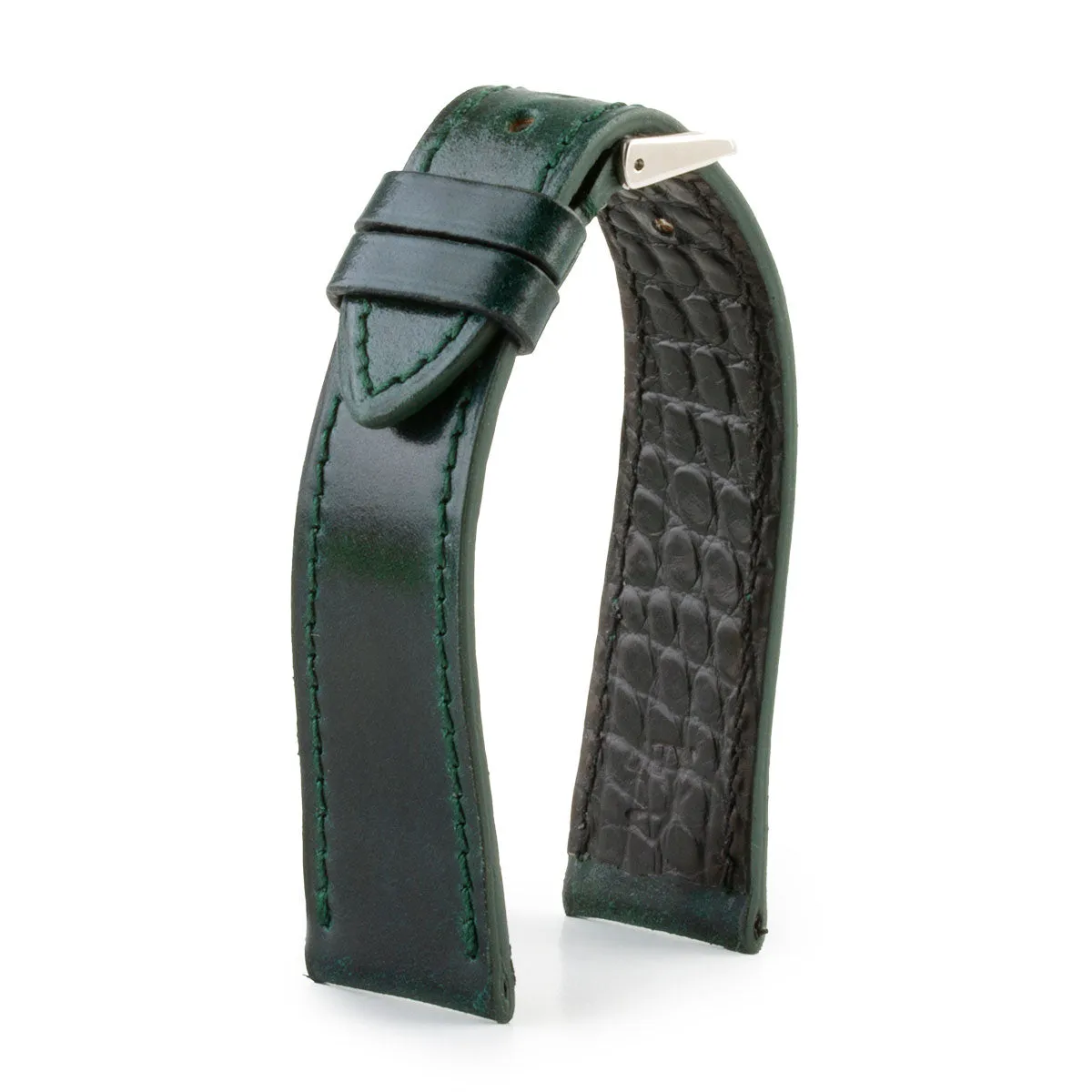 Leather watch strap - Cordovan (black, blue, green, brown, burgundy)