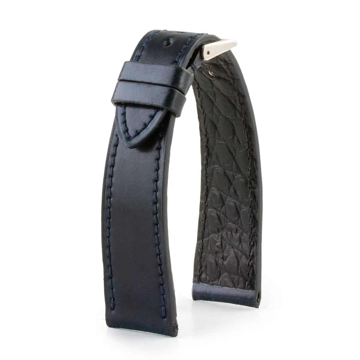 Leather watch strap - Cordovan (black, blue, green, brown, burgundy)