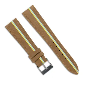 Leather Watch Strap "Chroma Stripes" 2 Lines - Calf (rubber, aged, brushed) Luxury watch bands Limited edition watch bands