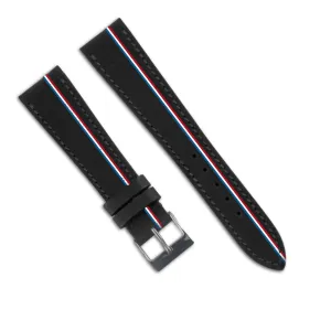 Leather Watch Strap "Chroma Stripes" 3 Lines - Calf (rubber, aged, brushed) Luxury watch bands Limited edition watch bands
