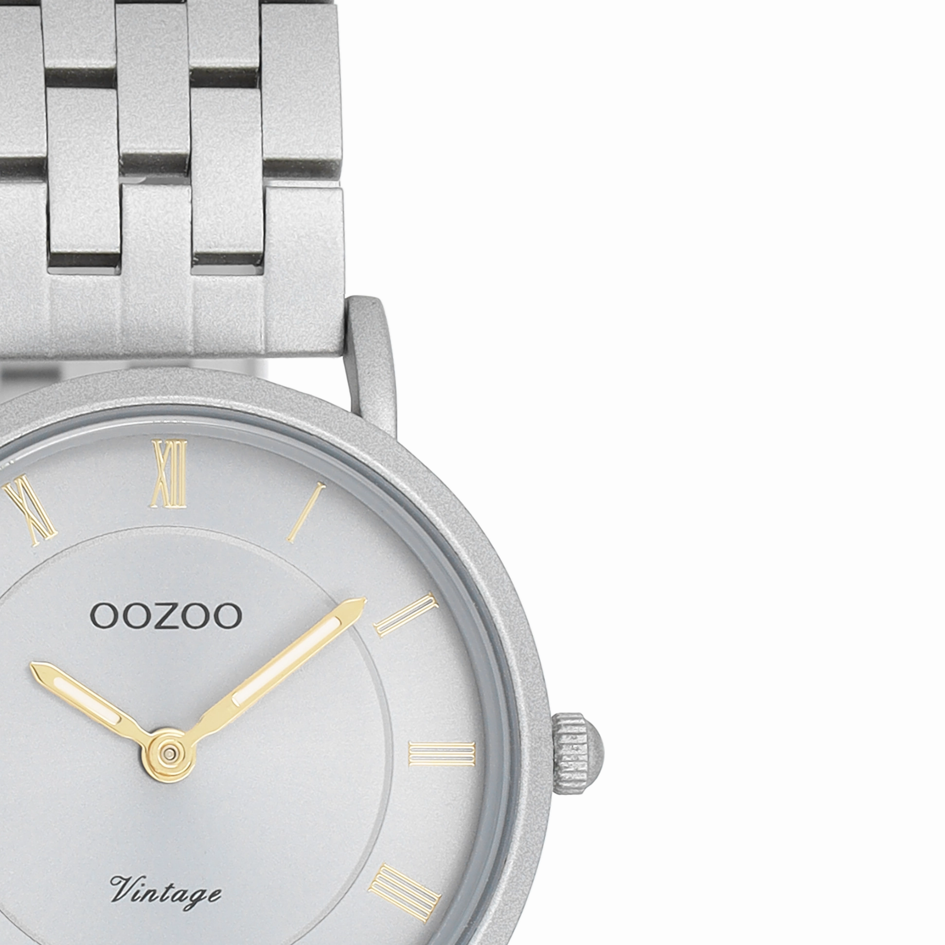 Light grey OOZOO watch with stainless steel bracelet - C20374