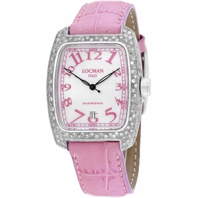Locman Women's Watch - Diamond White MOP Dial Pink Leather Strap | 488MOPPK2DC/PK Luxury Quartz Watch Quartz Watch Sale
