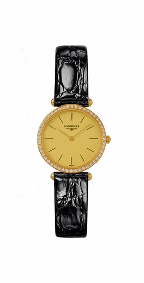 Longines La Grande Classique Agassiz 18kt Gold & Diamond Womens Strap Watch L4.191.7.32.2 Women??s luxury watches Affordable women watches
