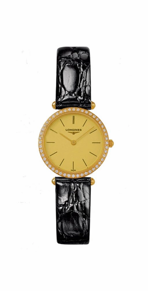 Longines La Grande Classique Agassiz 18kt Gold & Diamond Womens Strap Watch L4.191.7.32.2 Women??s luxury watches Affordable women watches