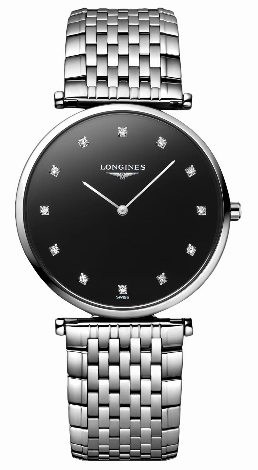 Longines La Grande Classique Stainless Steel Black Dial Diamonds Quartz Womens Watch L4.709.4.55.6 Women??s luxury watches Affordable women watches