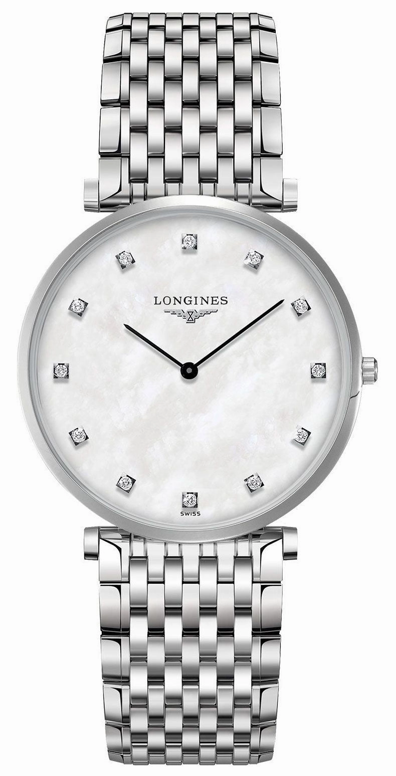 Longines La Grande Classique Stainless Steel Mother-Of-Pearl Dial Diamonds Quartz Womens Watch L4.766.4.87.6 Women??s luxury watches Affordable women watches