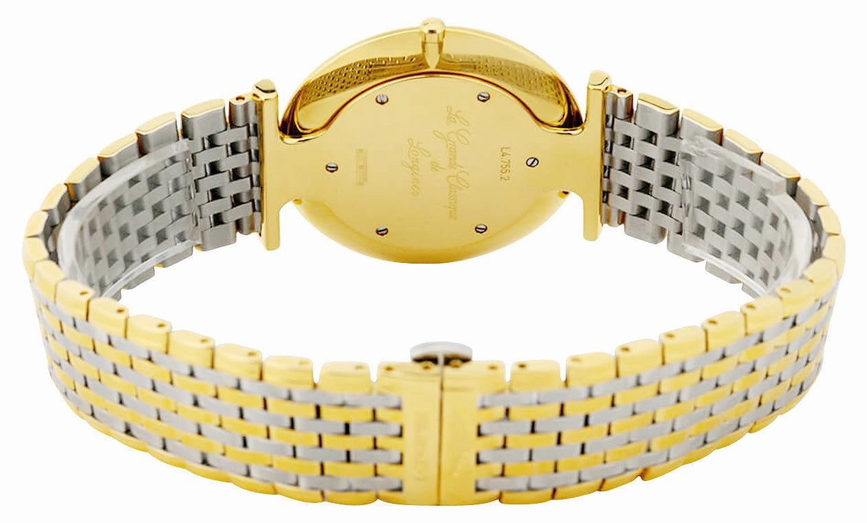 Longines La Grande Classique Yellow Gold PVD and Stainless Steel Gold-Tone Dial Quartz Unisex Watch L4.755.2.32.7