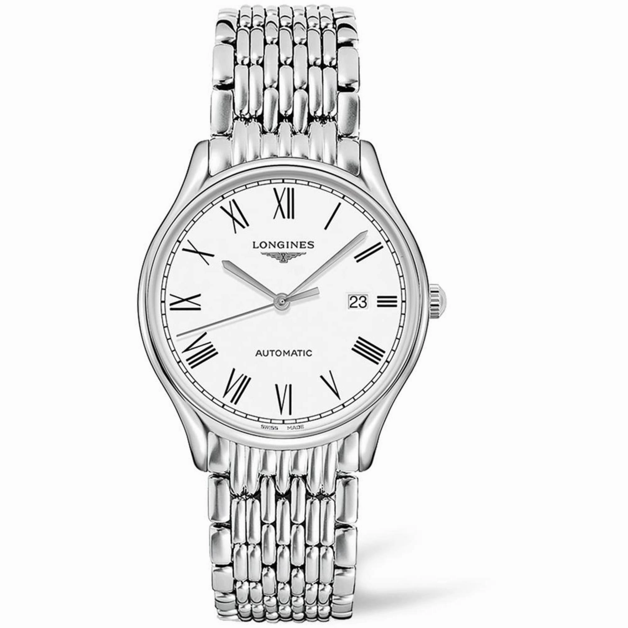 Longines Men's Watch - Lyre Automatic White Dial Silver Tone Bracelet Date | L49614116 