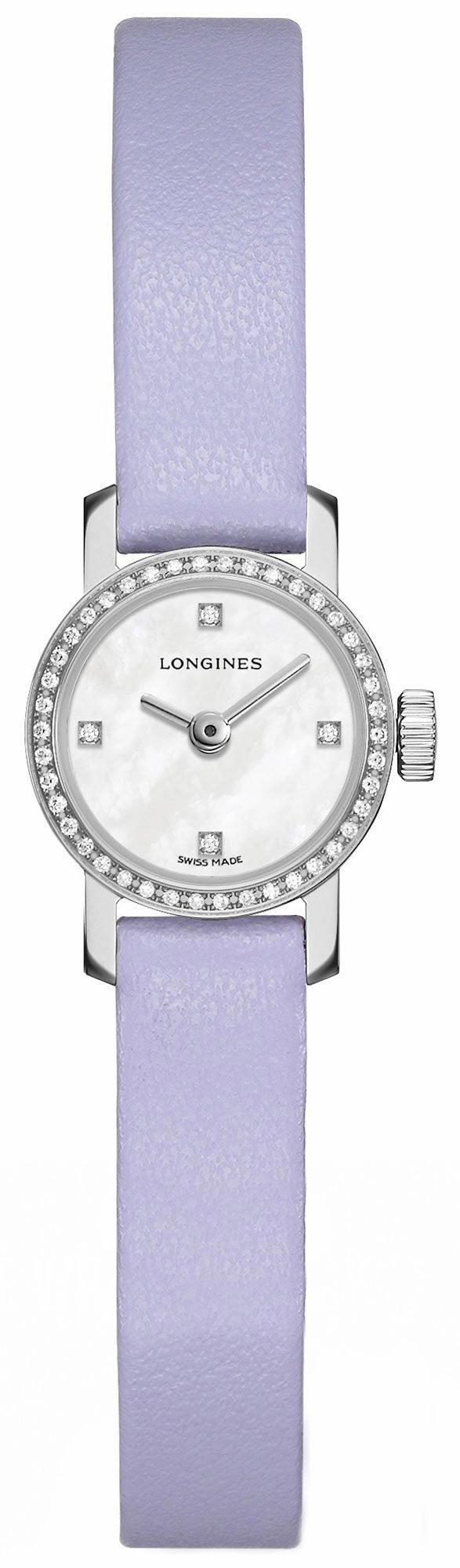 Longines Mini Levander Leather Strap Mother-Of-Pearl Dial Diamonds Womens Watch L2.303.0.87.5 Women??s luxury watches Affordable women watches