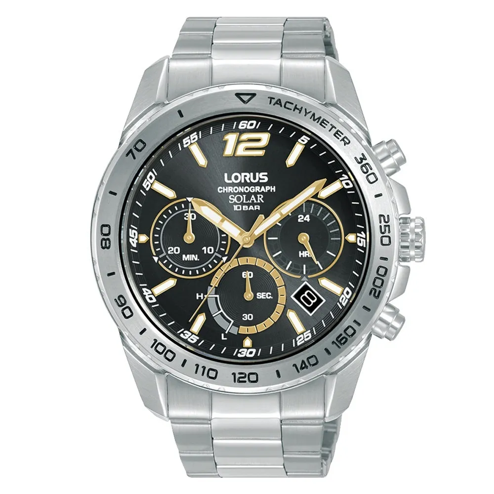 Lorus Black Dial Solar Chronograph Mens Watch RZ509AX9 cheap digital watch best digital watch for men