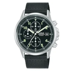 Lorus Chronograph Black Strap Mens Watch RM347JX9 cheap digital watch best digital watch for men