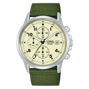 Lorus Chronograph Green Strap Mens Watch RM345JX9 cheap digital watch best digital watch for men