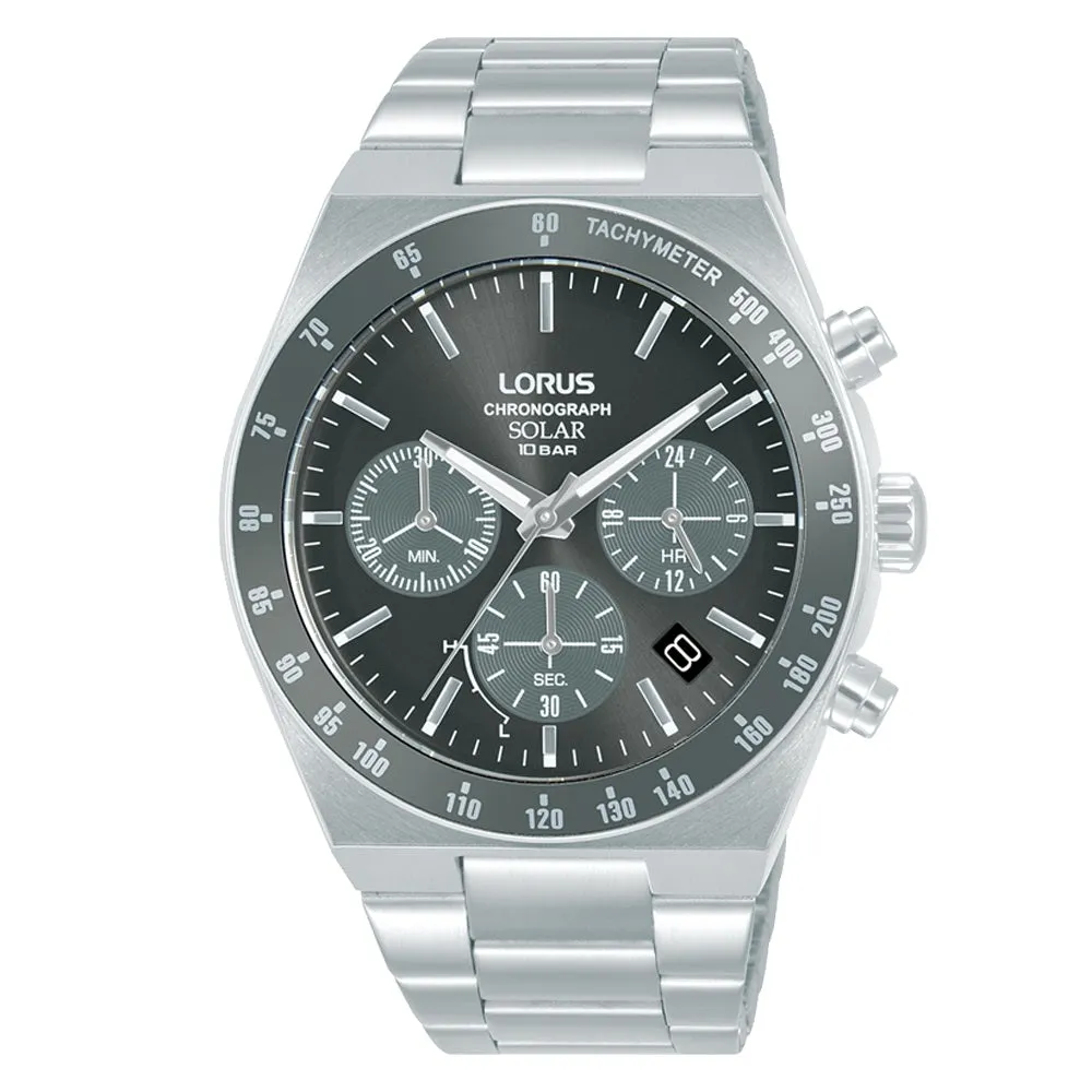 Lorus Grey Dial Solar Chronograph Mens Watch RZ519AX9 cheap digital watch best digital watch for men