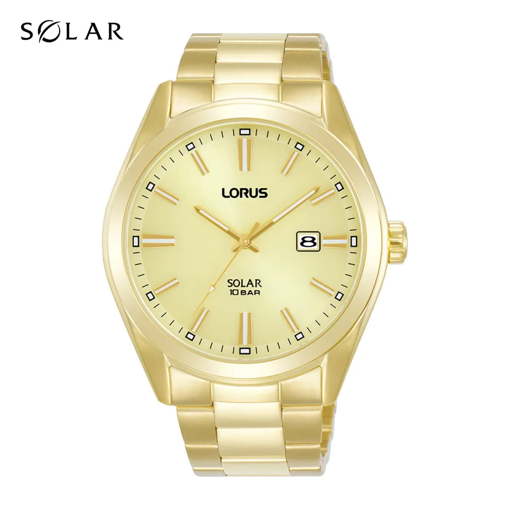Lorus Solar Mens Watch RX338AX9 - Gold Tone Stainless Steel cheap digital watch best digital watch for men