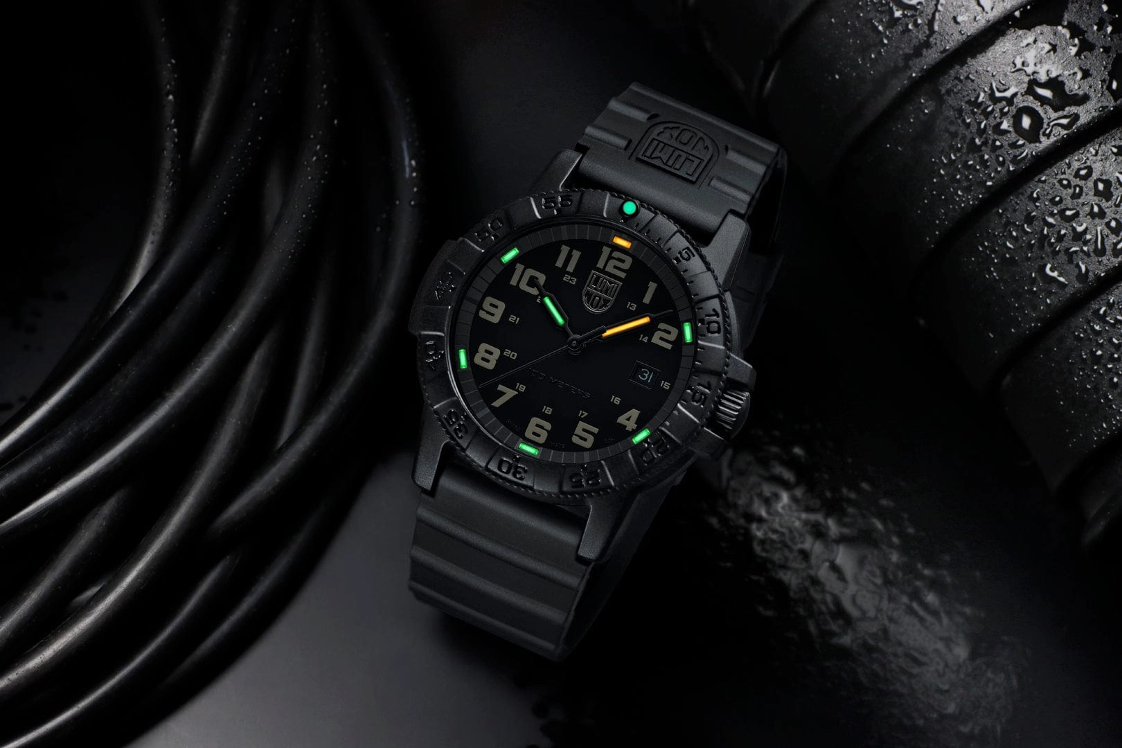 Luminox Leatherback Sea Turtle Giant Outdoor Black Leather Watch XS.0330