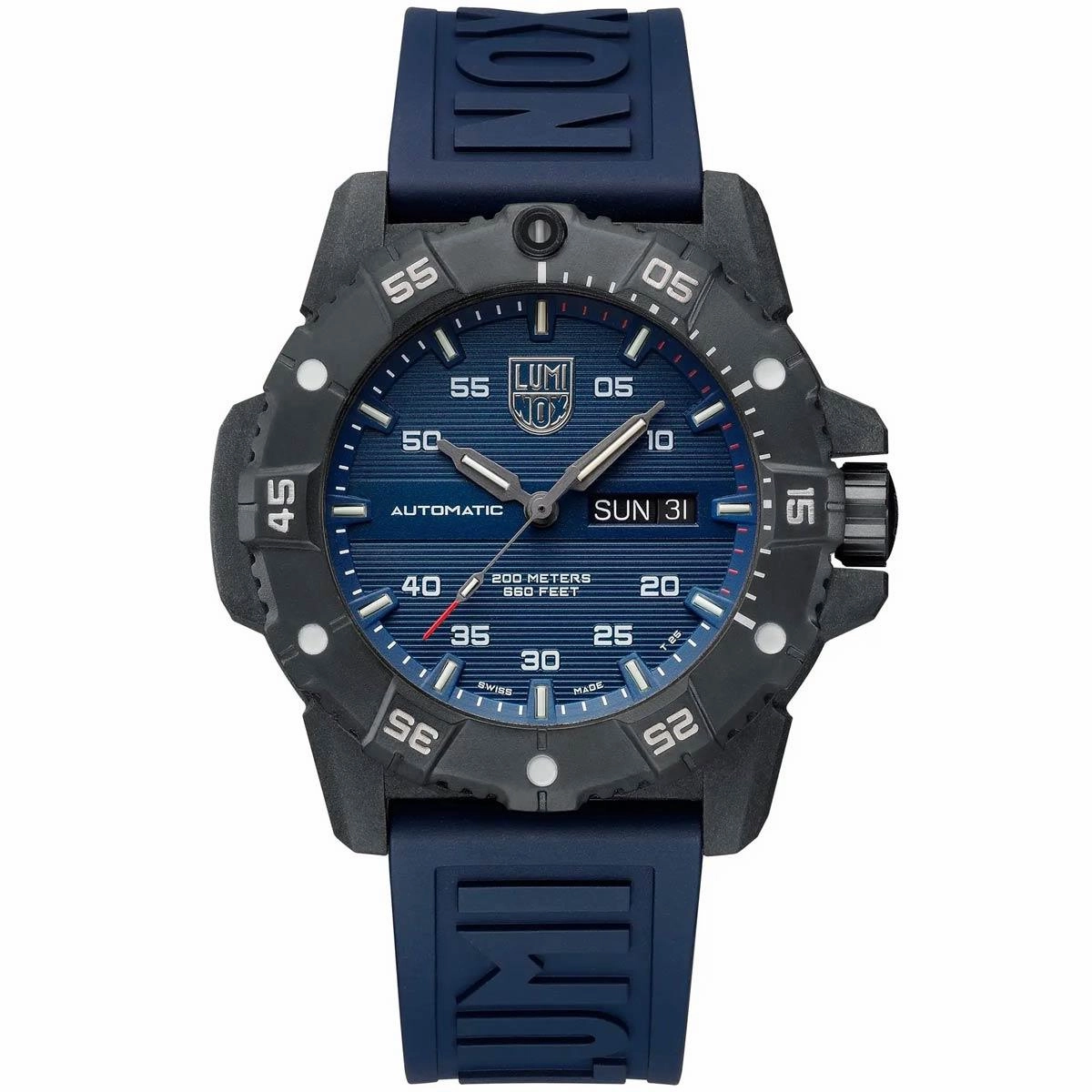 Luminox Men's Automatic Watch - Master Carbon Seal Blue Dial Rubber Strap Dive | 3863